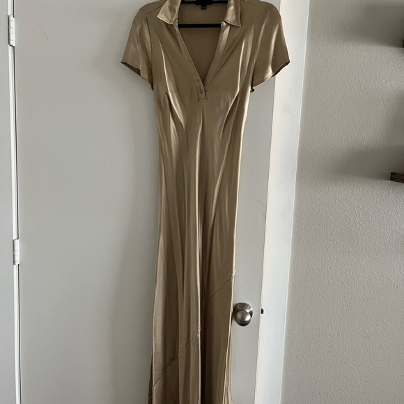 j crew beige dress J. CREW Beige Linen Boho Button-front Shirt Dress With Puff Sleeves - Size 8